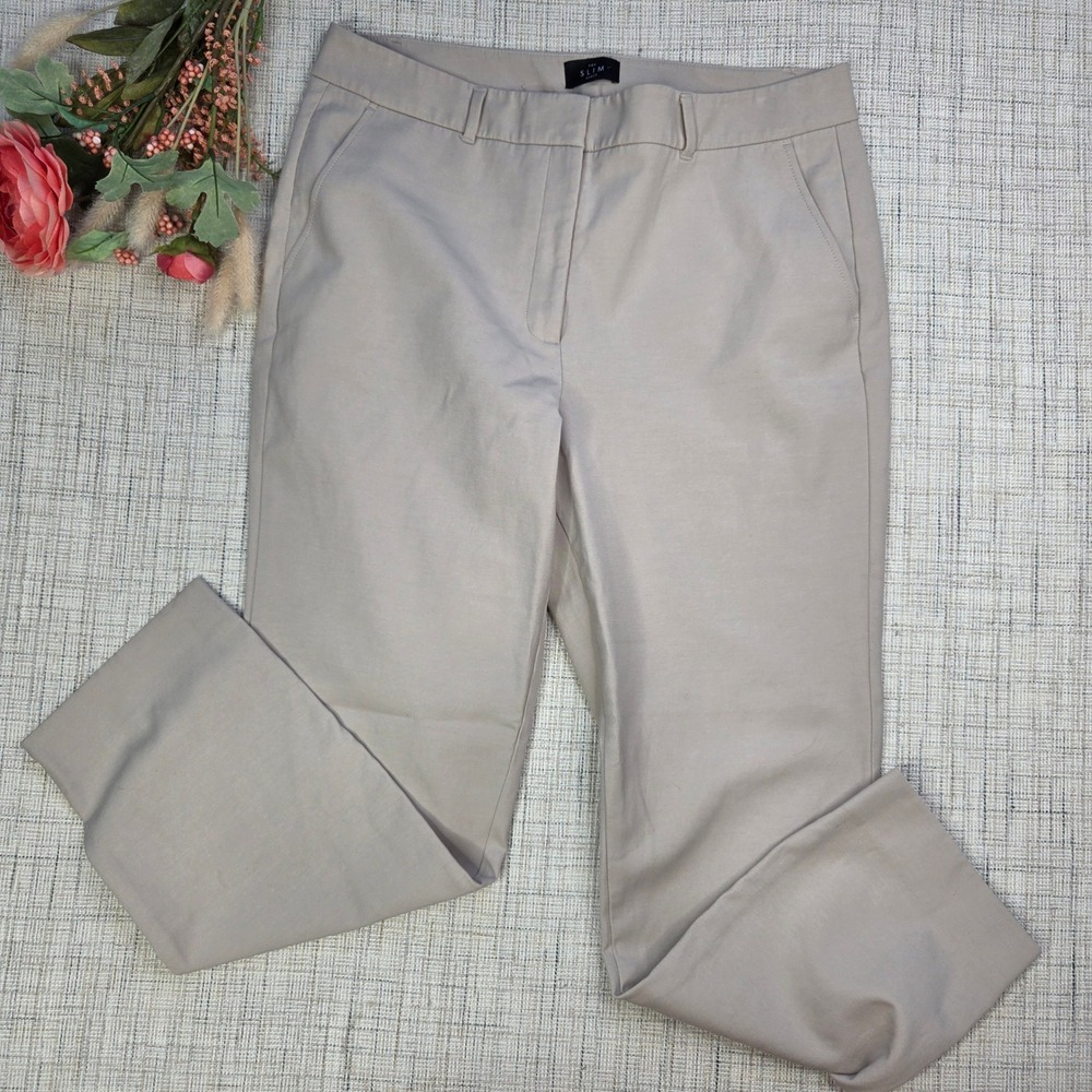 White House Black Market The Slim Ankle Khaki Tan Stretch Dress Pants Womens 12